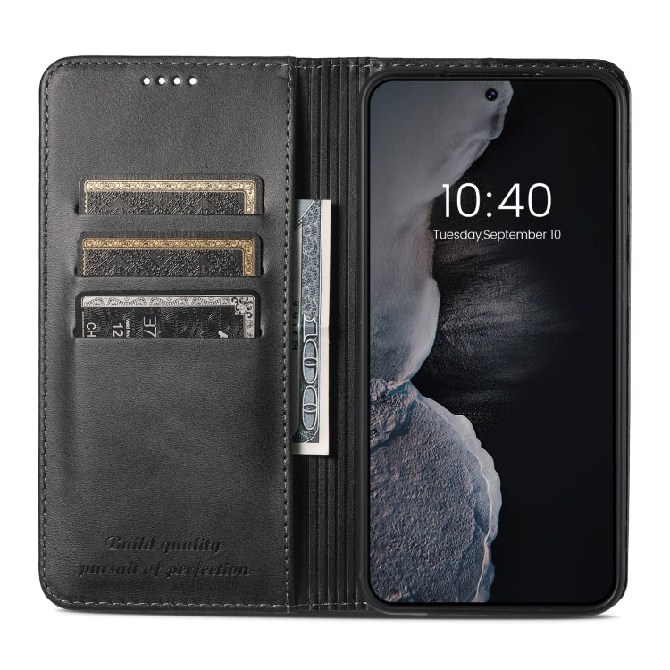 For Samsung Galaxy S24 5G Suteni Calf Texture Horizontal Flip Leather Phone Case(Black)