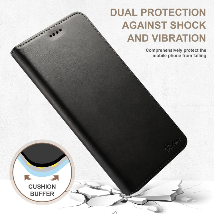For Samsung Galaxy S24 5G Suteni Calf Texture Horizontal Flip Leather Phone Case(Black)