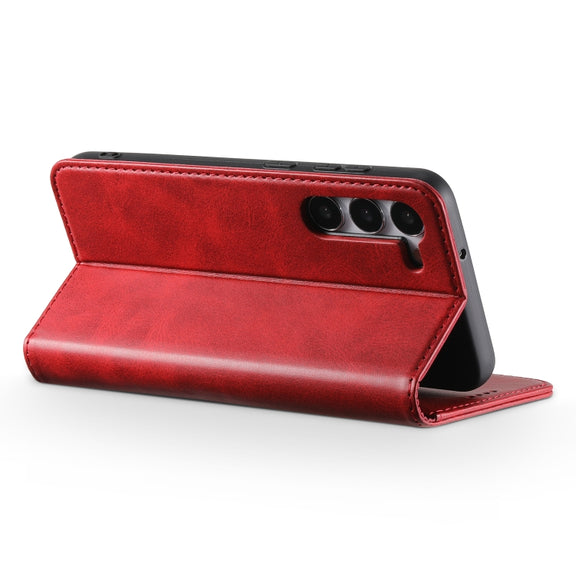 For Samsung Galaxy S24 5G Suteni Calf Texture Horizontal Flip Leather Phone Case(Red)
