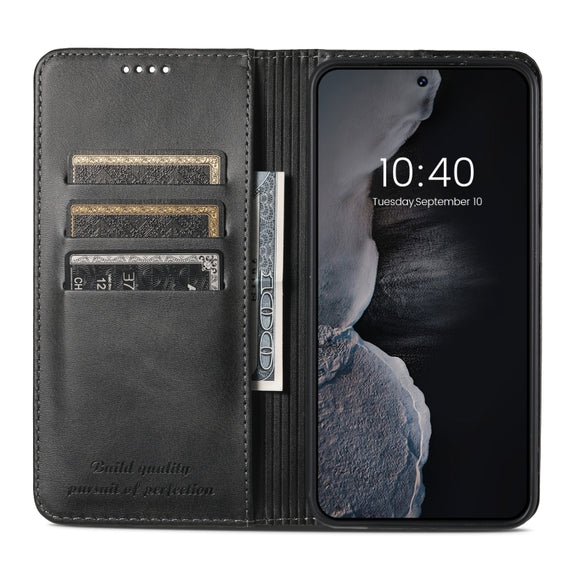 For Samsung Galaxy S24+ 5G Suteni Calf Texture Horizontal Flip Leather Phone Case(Black)