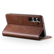 For Samsung Galaxy S24+ 5G Suteni Calf Texture Horizontal Flip Leather Phone Case(Brown)