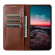 For Samsung Galaxy S24+ 5G Suteni Calf Texture Horizontal Flip Leather Phone Case(Brown)