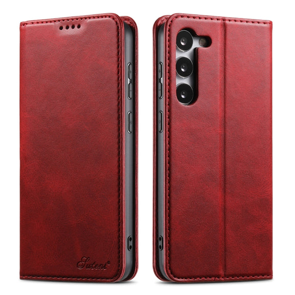 For Samsung Galaxy S24+ 5G Suteni Calf Texture Horizontal Flip Leather Phone Case(Red)