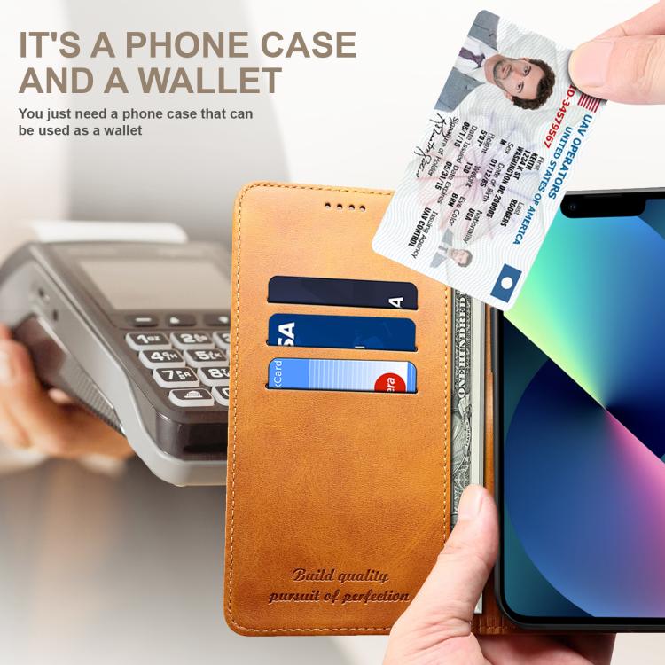 For Samsung Galaxy S25 Ultra 5G Suteni Calf Texture Horizontal Flip Leather Phone Case(Khaki)