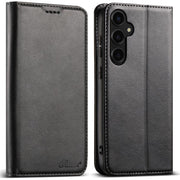 For Samsung Galaxy S25+ 5G Suteni Calf Texture Horizontal Flip Leather Phone Case(Black)