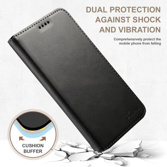 For Samsung Galaxy S25+ 5G Suteni Calf Texture Horizontal Flip Leather Phone Case(Black)