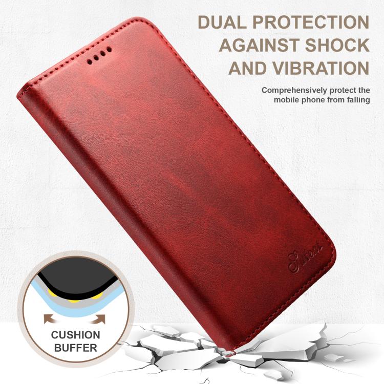 For Samsung Galaxy S25+ 5G Suteni Calf Texture Horizontal Flip Leather Phone Case(Red)