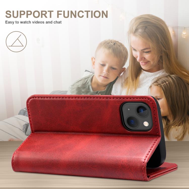 For Samsung Galaxy S25+ 5G Suteni Calf Texture Horizontal Flip Leather Phone Case(Red)