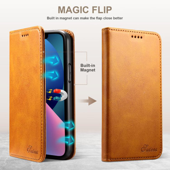 For Samsung Galaxy S25+ 5G Suteni Calf Texture Horizontal Flip Leather Phone Case(Khaki)