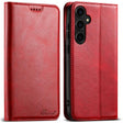 For Samsung Galaxy S25 5G Suteni Calf Texture Horizontal Flip Leather Phone Case(Red) - Galaxy S25 5G Cases by Suteni | Online Shopping South Africa | PMC TechLife | Buy Now Pay Later Mobicred