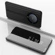 For Honor Magic 5 Lite Plated Mirror Horizontal Flip Leather Case with Holder(Black) - Honor Cases by PMC TechLife | Online Shopping South Africa | PMC TechLife | Buy Now Pay Later Mobicred