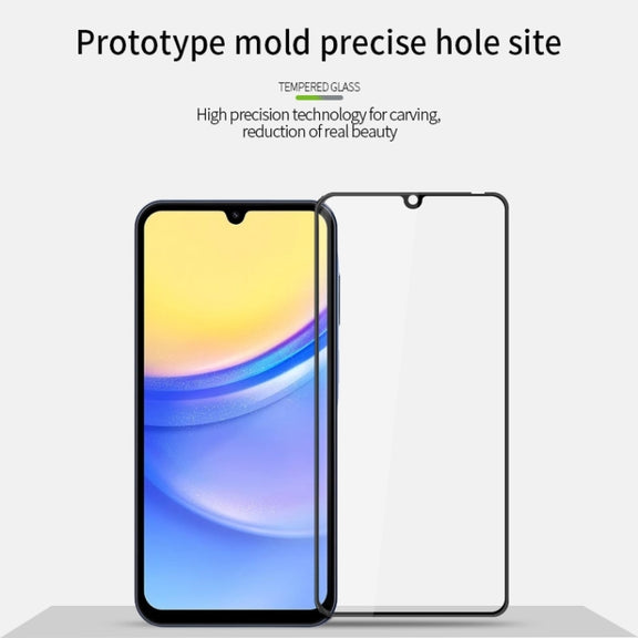 For Samsung Galaxy A15 MOFI 9H 3D Explosion-proof Curved Screen Tempered Glass Film(Black)