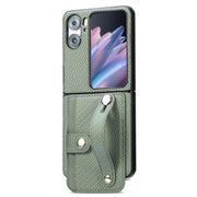 For OPPO Find N2 Flip Wristband Kickstand Card Wallet Back Cover Phone Case(Green)