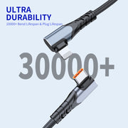 ENKAY Hat-Prince PD 20W Type-C to 8 Pin Dual Elbow Fast Charging Data Cable, Length:2m(Black)
