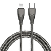 ENKAY ENK-CB128 PD 27W Type-C to 8 Pin Carbon Steel Hose Spring Fast Charging Data Cable, Length:1m(Black)