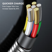 ENKAY ENK-CB128 PD 27W Type-C to 8 Pin Carbon Steel Hose Spring Fast Charging Data Cable, Length:2m(Silver)
