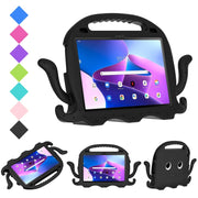 For Lenovo Tab M10 3rd Gen 10.1 TB-328 Octopus Style EVA Hybrid PC Shockproof Tablet Case with Strap(Black)