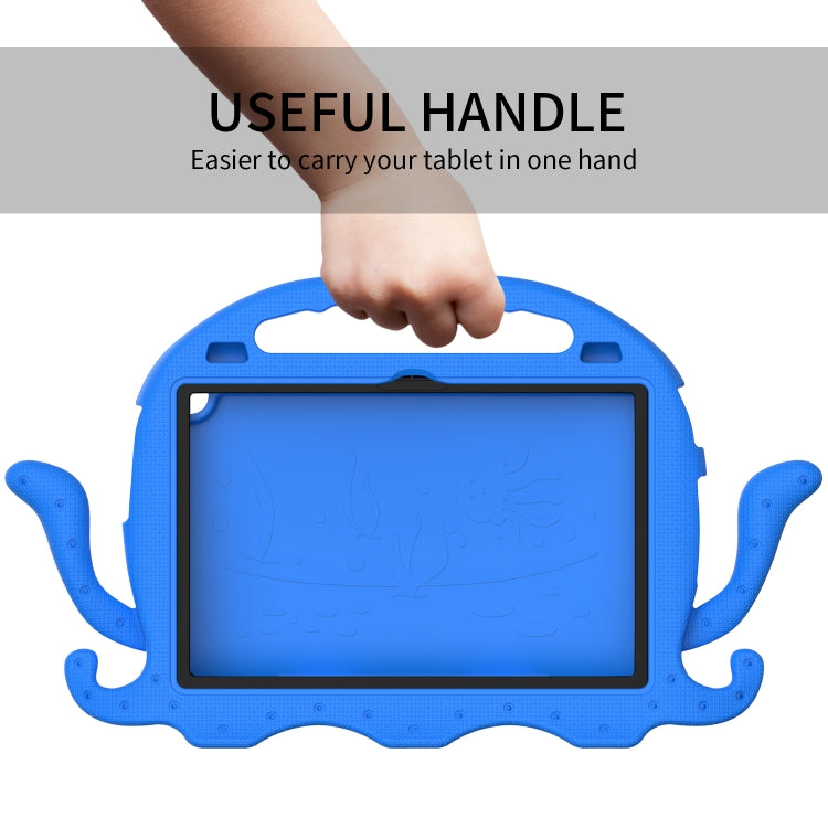 For Lenovo Tab M10 3rd Gen 10.1 TB-328 Octopus Style EVA Hybrid PC Shockproof Tablet Case with Strap(Blue)
