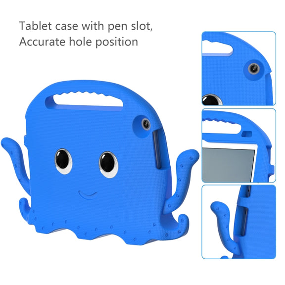 For Lenovo Tab M10 3rd Gen 10.1 TB-328 Octopus Style EVA Hybrid PC Shockproof Tablet Case with Strap(Blue)