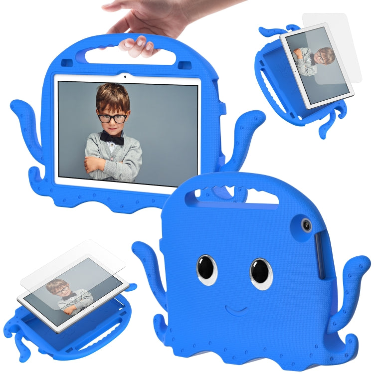 For Lenovo Tab M10 3rd Gen 10.1 TB-328 Octopus Style EVA Hybrid PC Shockproof Tablet Case with Strap(Blue)