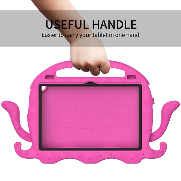 For Lenovo Tab M10 3rd Gen 10.1 TB-328 Octopus Style EVA Hybrid PC Shockproof Tablet Case with Strap(Rose Red)