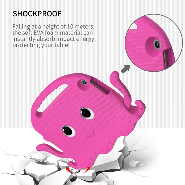 For Lenovo Tab M10 3rd Gen 10.1 TB-328 Octopus Style EVA Hybrid PC Shockproof Tablet Case with Strap(Rose Red)