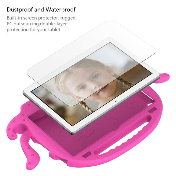 For Lenovo Tab M10 3rd Gen 10.1 TB-328 Octopus Style EVA Hybrid PC Shockproof Tablet Case with Strap(Rose Red)