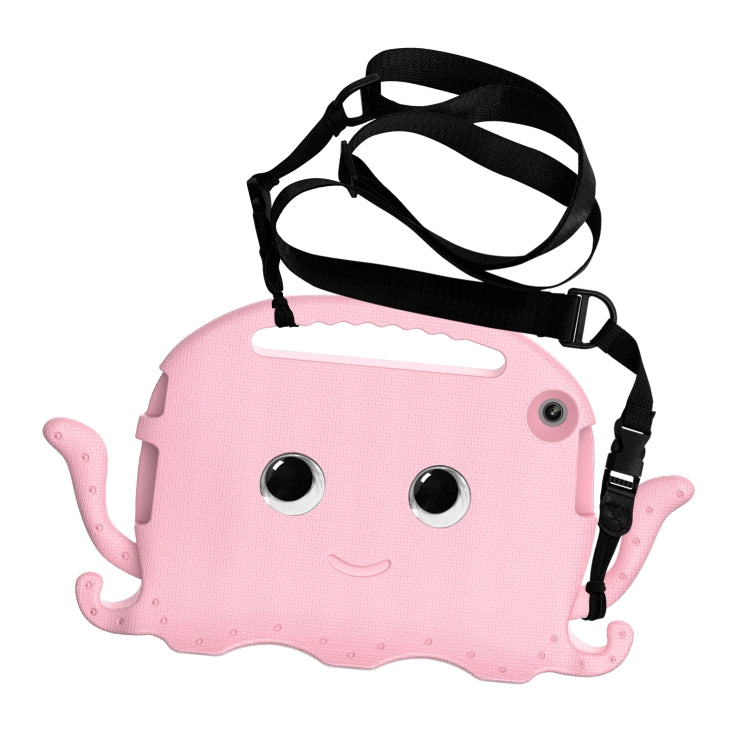 For Lenovo Tab M10 3rd Gen 10.1 TB-328 Octopus Style EVA Hybrid PC Shockproof Tablet Case with Strap(Pink)