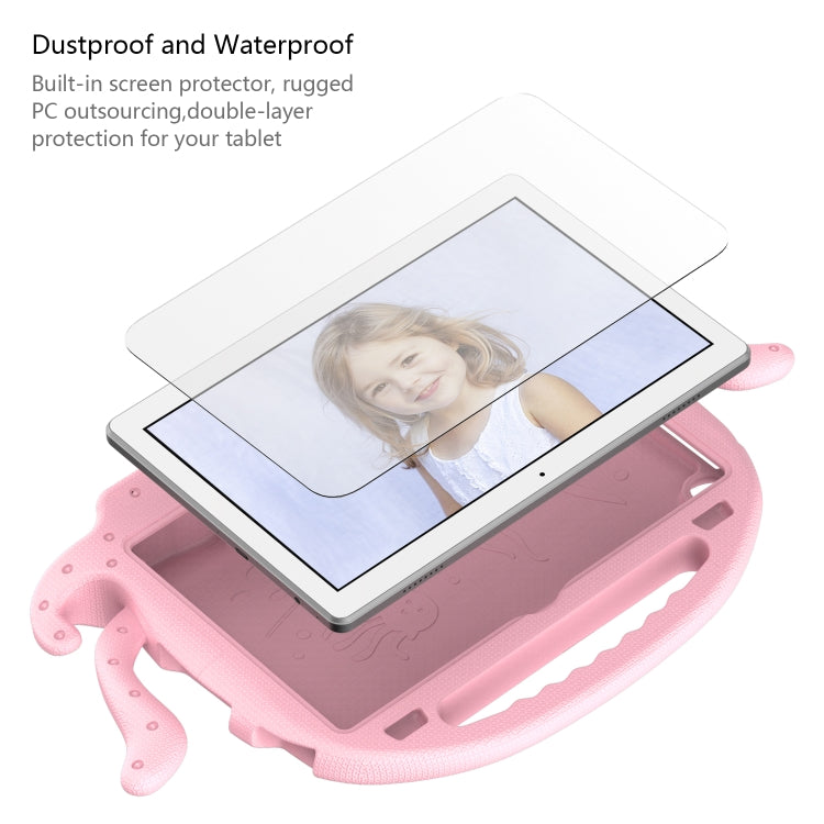 For Lenovo Tab M10 3rd Gen 10.1 TB-328 Octopus Style EVA Hybrid PC Shockproof Tablet Case with Strap(Pink)