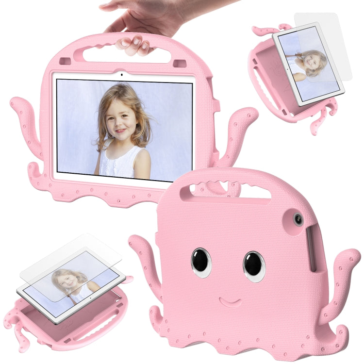For Lenovo Tab M10 3rd Gen 10.1 TB-328 Octopus Style EVA Hybrid PC Shockproof Tablet Case with Strap(Pink)