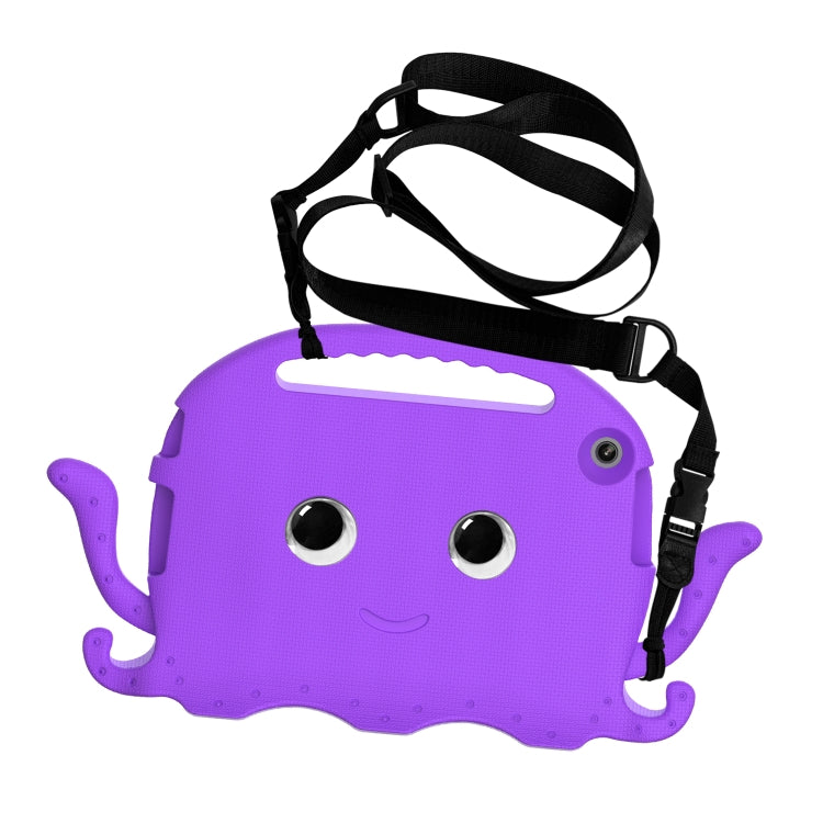 For Lenovo Tab M10 3rd Gen 10.1 TB-328 Octopus Style EVA Hybrid PC Shockproof Tablet Case with Strap(Purple)