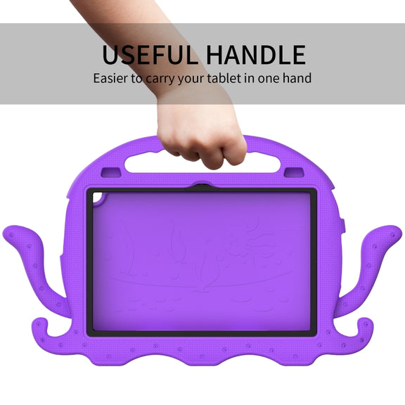 For Lenovo Tab M10 3rd Gen 10.1 TB-328 Octopus Style EVA Hybrid PC Shockproof Tablet Case with Strap(Purple)