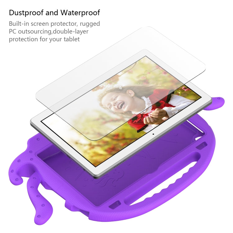 For Lenovo Tab M10 3rd Gen 10.1 TB-328 Octopus Style EVA Hybrid PC Shockproof Tablet Case with Strap(Purple)