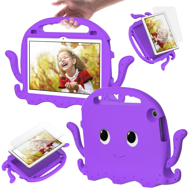 For Lenovo Tab M10 3rd Gen 10.1 TB-328 Octopus Style EVA Hybrid PC Shockproof Tablet Case with Strap(Purple)