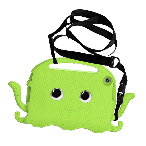 For Lenovo Tab M10 3rd Gen 10.1 TB-328 Octopus Style EVA Hybrid PC Shockproof Tablet Case with Strap(Grass Green)