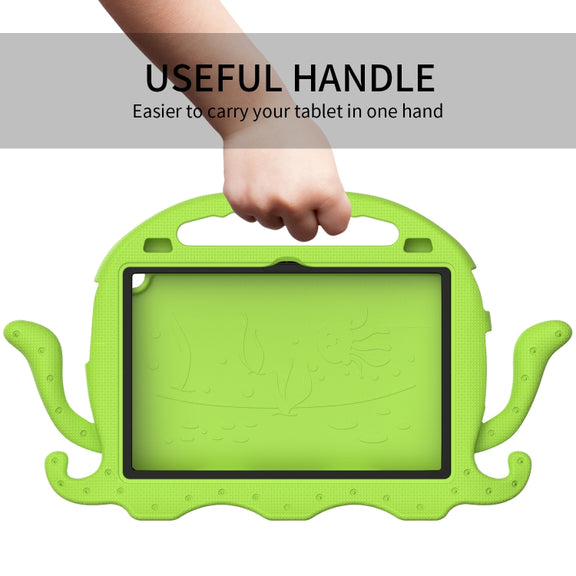 For Lenovo Tab M10 3rd Gen 10.1 TB-328 Octopus Style EVA Hybrid PC Shockproof Tablet Case with Strap(Grass Green)