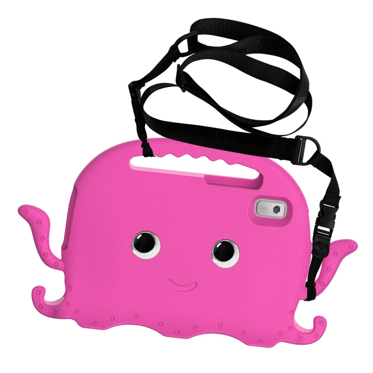 For Lenovo Tab M9 2023 Octopus Style EVA Hybrid PC Shockproof Tablet Case with Strap(Rose Red)