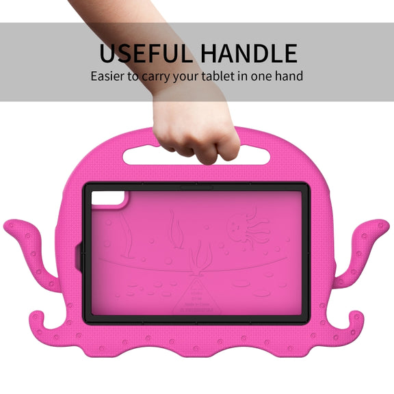 For Lenovo Tab M9 2023 Octopus Style EVA Hybrid PC Shockproof Tablet Case with Strap(Rose Red)