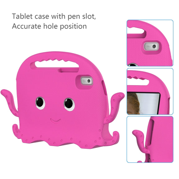 For Lenovo Tab M9 2023 Octopus Style EVA Hybrid PC Shockproof Tablet Case with Strap(Rose Red)