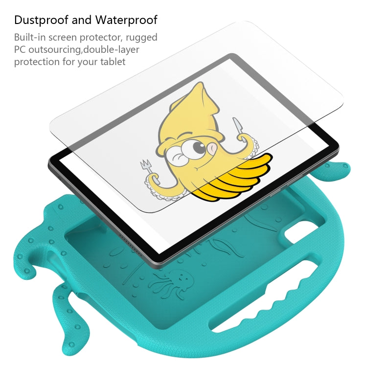 For Lenovo Tab M9 2023 Octopus Style EVA Hybrid PC Shockproof Tablet Case with Strap(Glacial Green)