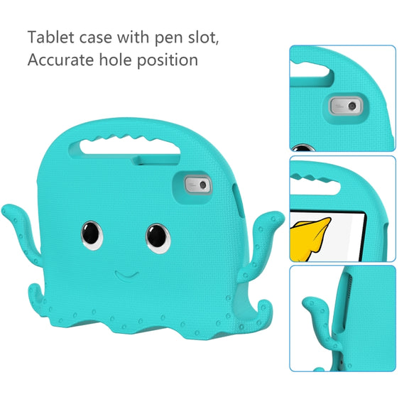 For Lenovo Tab M9 2023 Octopus Style EVA Hybrid PC Shockproof Tablet Case with Strap(Glacial Green)