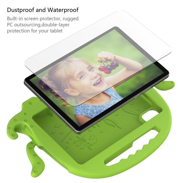 For Lenovo Tab M9 2023 Octopus Style EVA Hybrid PC Shockproof Tablet Case with Strap(Grass Green)