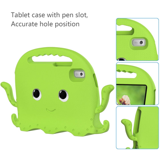 For Lenovo Tab M9 2023 Octopus Style EVA Hybrid PC Shockproof Tablet Case with Strap(Grass Green)