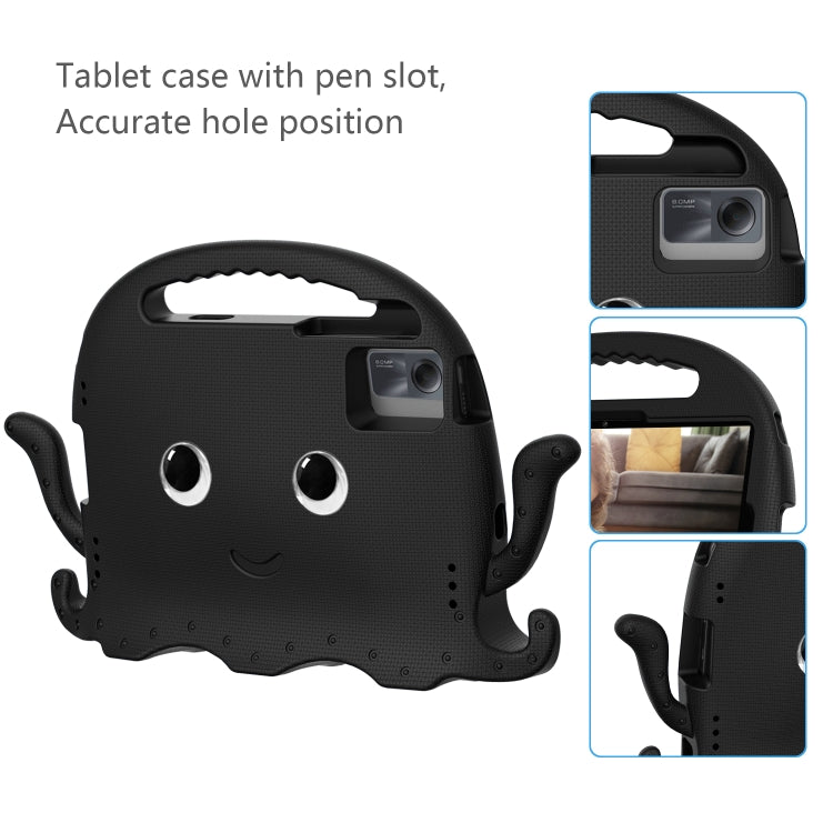 For Lenovo Tab M11 /Xiaoxin Pad 11 2024 Octopus Style EVA Hybrid PC Shockproof Tablet Case with Strap(Black)