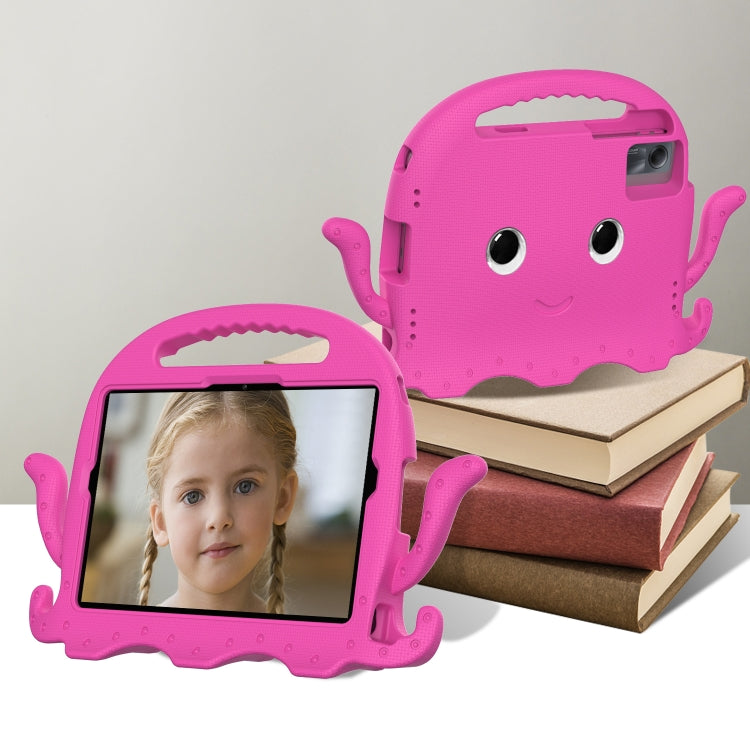 For Lenovo Tab M11 /Xiaoxin Pad 11 2024 Octopus Style EVA Hybrid PC Shockproof Tablet Case with Strap(Rose Red)
