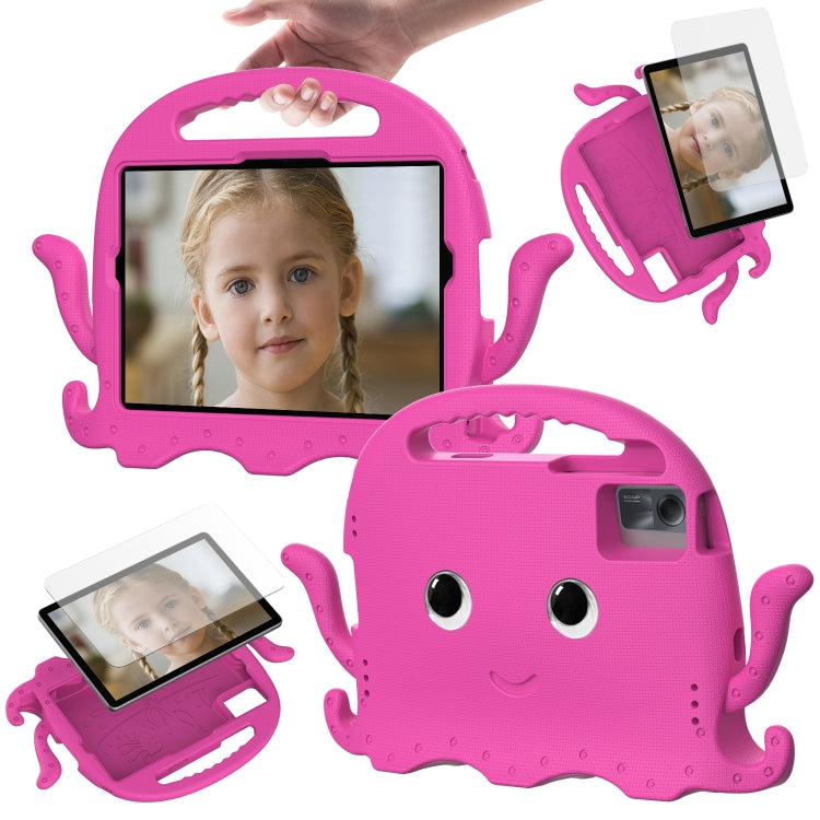 For Lenovo Tab M11 /Xiaoxin Pad 11 2024 Octopus Style EVA Hybrid PC Shockproof Tablet Case with Strap(Rose Red)