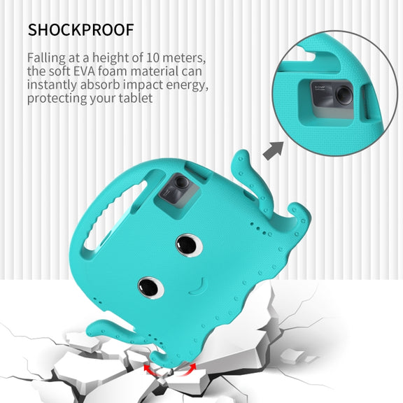 For Lenovo Tab M11 /Xiaoxin Pad 11 2024 Octopus Style EVA Hybrid PC Shockproof Tablet Case with Strap(Glacial Green)
