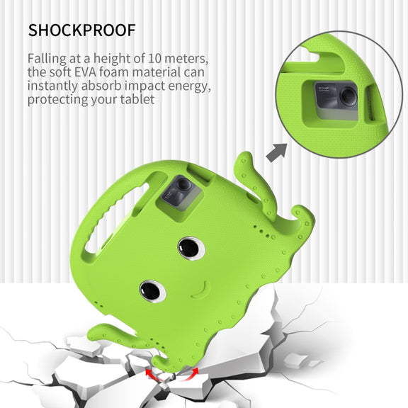 For Lenovo Tab M11 /Xiaoxin Pad 11 2024 Octopus Style EVA Hybrid PC Shockproof Tablet Case with Strap(Grass Green)