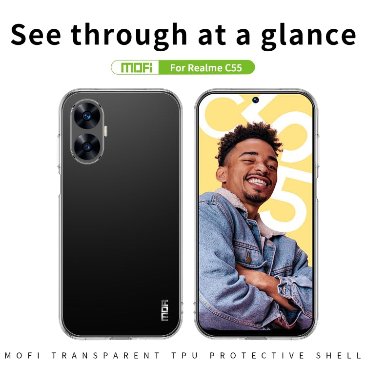 For Realme C55 MOFI Ming Series Ultra-thin TPU Phone Case(Transparent)