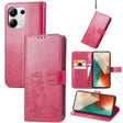 For Xiaomi Redmi Note 13 4G Four-leaf Clasp Embossed Leather Phone Case(Magenta) - Note 13 Cases by PMC TechLife | Online Shopping South Africa | PMC TechLife | Buy Now Pay Later Mobicred